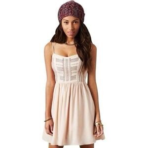 2/$30 American Eagle Outfitters Beaded Sleeveless Tank Babydoll Mini Dress